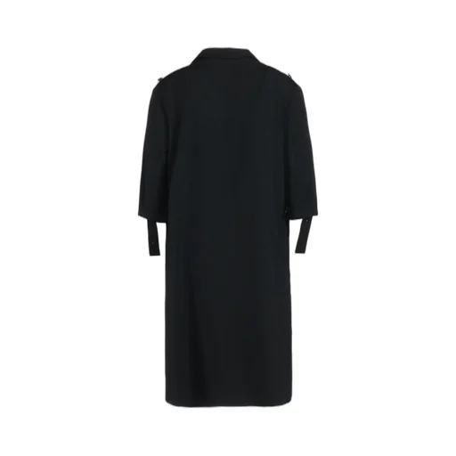 Washer Finished Wool Gabardine Long Jacket With Taped Sleeves