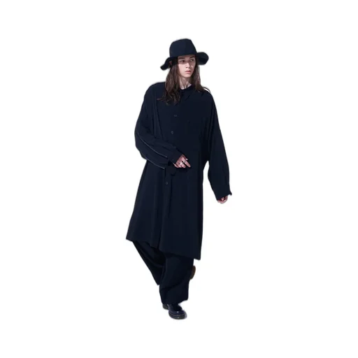 Crepe De Chine Back Yoke Zip Coat