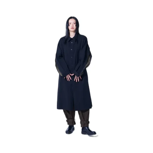 Cotton/Hemp Twill Back Yoke Zip Coat
