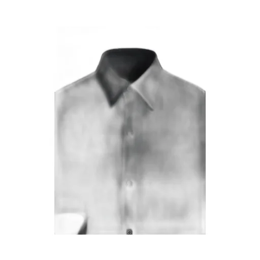 Washer Finished Wool Gabardine Shirt Dress With Double-Tailored Right Front