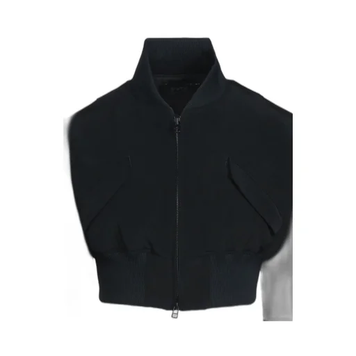 Crepe De Chine Cropped Bomber Jacket