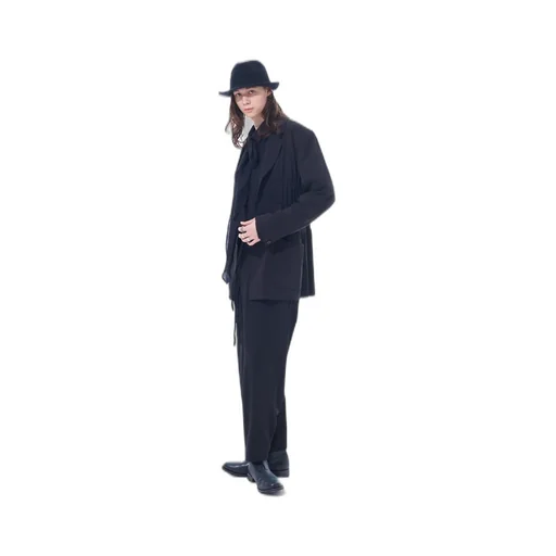 Pe/Rayon Gabardine Stretch Jacket With Gathered Shirring