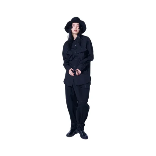 Cotton Broad Cloth Deconstructed Chest Pockets Shirt