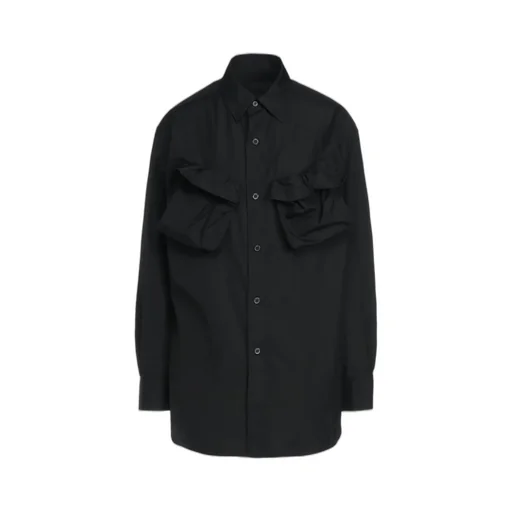 Cotton Broad Cloth Deconstructed Chest Pockets Shirt