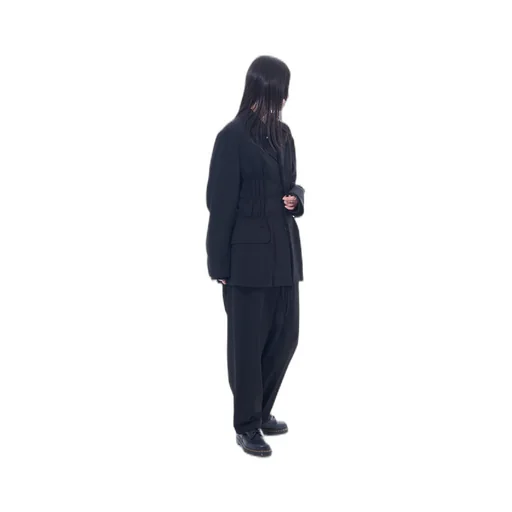 Pe/Rayon Gabardine Stretch Jacket With Gathered Shirring