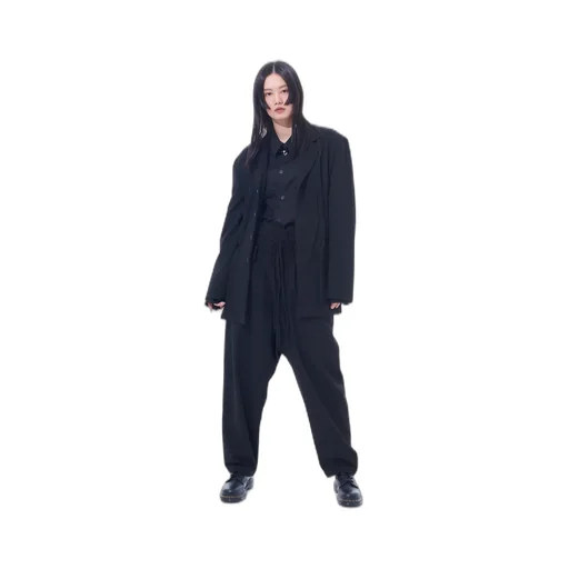 Pe/Rayon Gabardine Stretch Jacket With Gathered Shirring