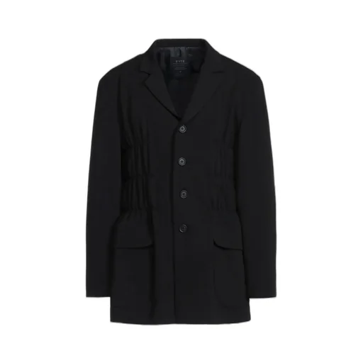 Pe/Rayon Gabardine Stretch Jacket With Gathered Shirring