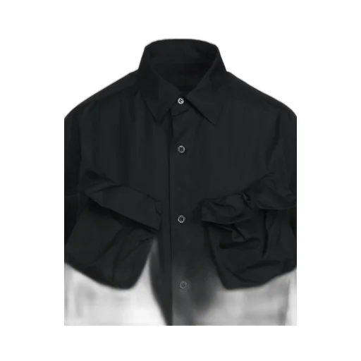 Cotton Broad Cloth Deconstructed Chest Pockets Shirt