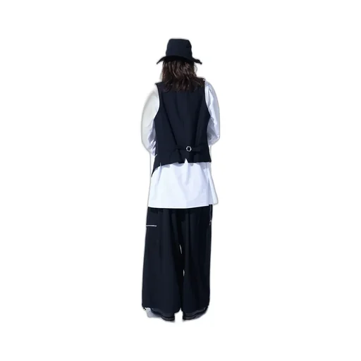 Washer Finished Wool Gabardine Balloon Pants With Zipper Pockets