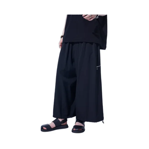 Washer Finished Wool Gabardine Balloon Pants With Zipper Pockets