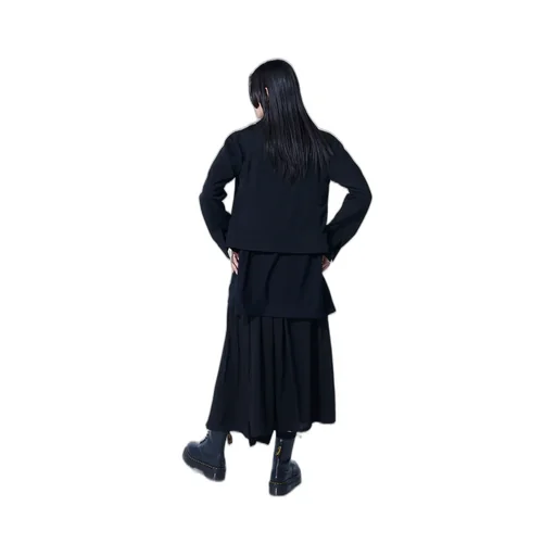 Washer Finished Wool Gabardine Open Collar Short Blouson