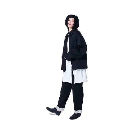 Washer Finished Wool Gabardine 2-Tuck Pants With Cut-Out Hem Design