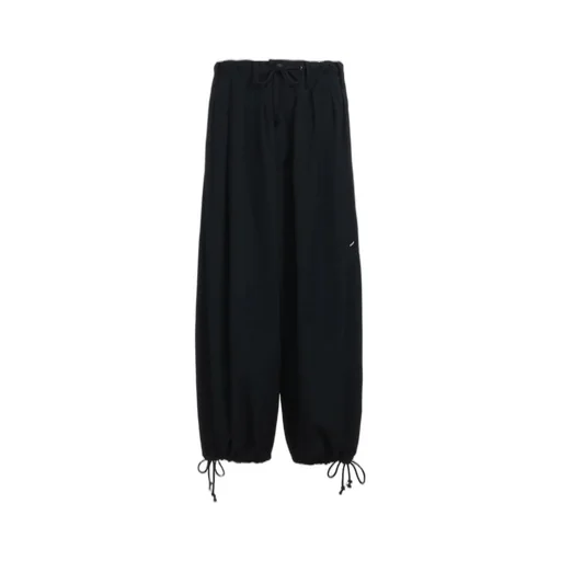 Washer Finished Wool Gabardine Balloon Pants With Zipper Pockets