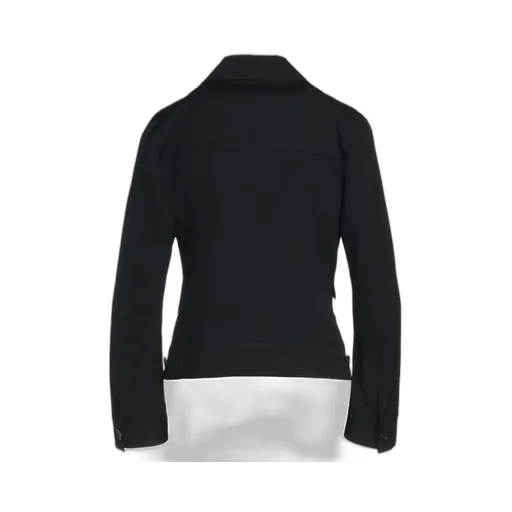 Washer Finished Wool Gabardine Open Collar Short Blouson