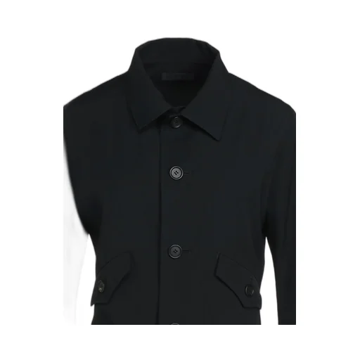 Washer Finished Wool Gabardine Open Collar Short Blouson