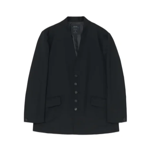 T/W Gabardine Collarless Jacket