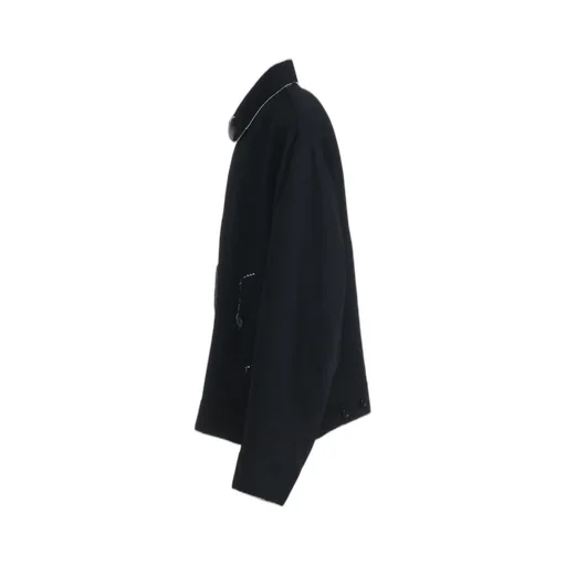 Washer Finished Wool Gabardine Oversized Reversible Blouson With Cut-Out Design
