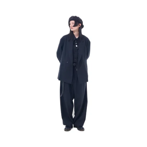 T/W Gabardine Suspender Pants With Triangle Gusset