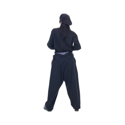 T/W Gabardine Suspender Pants With Triangle Gusset