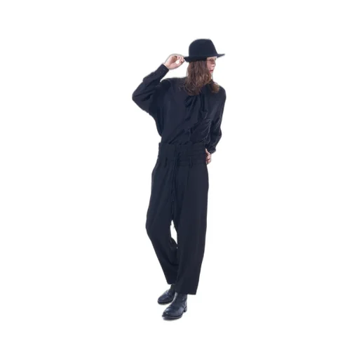 Pe/Rayon Gabardine Stretch Shirring And Laces Waist Pants