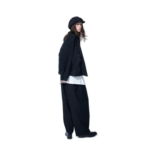 Washer Finished Wool Gabardine Oversized Reversible Blouson With Cut-Out Design