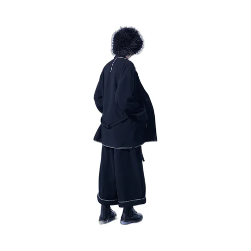 W/Top Mossa Belted Sarouel Pants With Blanket Stitch Design