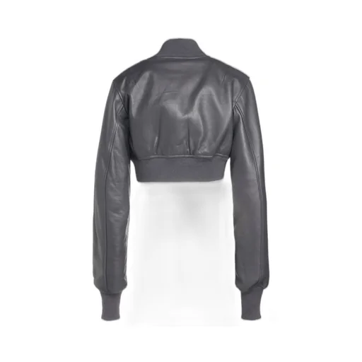 Semi-Vegetable Tanned Sheep Leather Cropped Bomber Jacket
