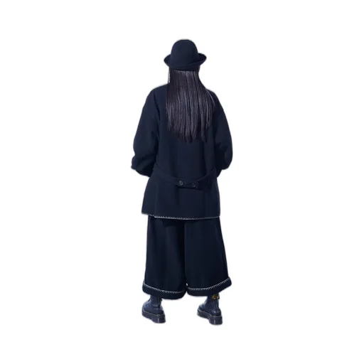 W/Top Mossa Belted Sarouel Pants With Blanket Stitch Design
