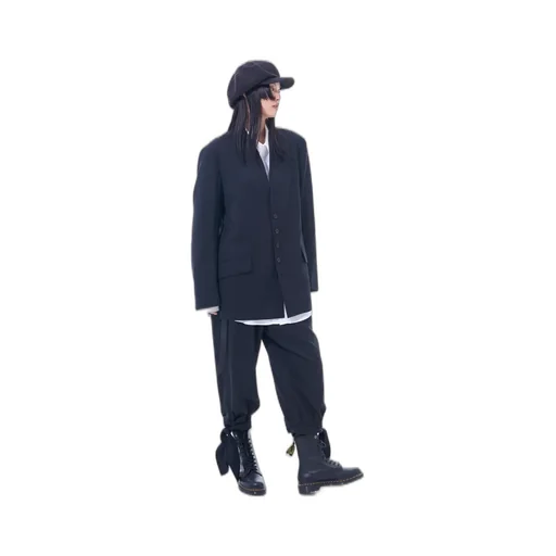 T/W Gabardine Collarless Jacket