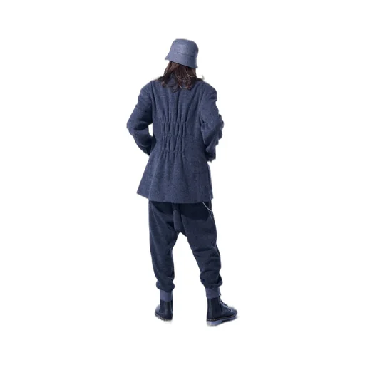 Eco Wool Beaver Jacket With Gathered Shirring