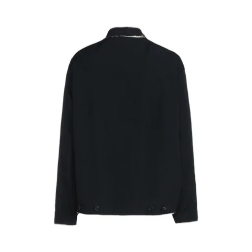 Washer Finished Wool Gabardine Oversized Reversible Blouson With Cut-Out Design