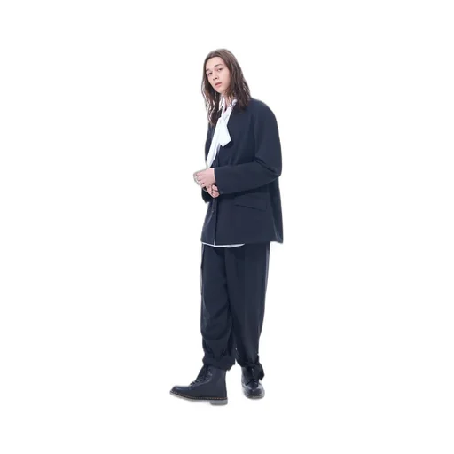 T/W Gabardine Collarless Jacket