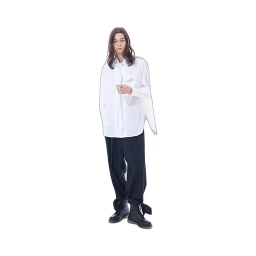 T/W Gabardine 2-Tuck Pants With Hem Ties
