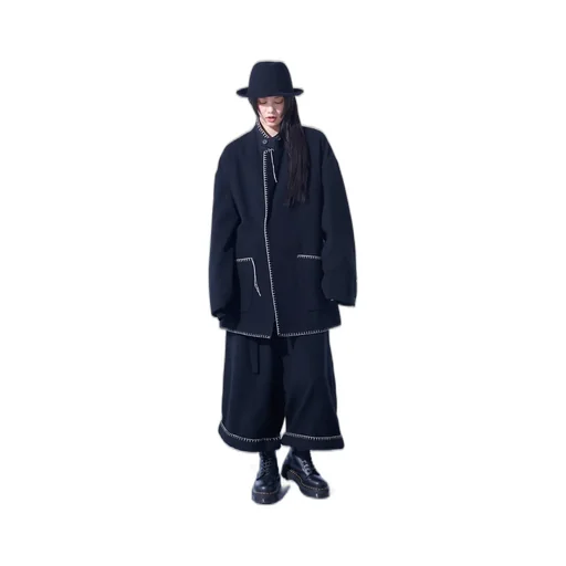 W/Top Mossa Belted Sarouel Pants With Blanket Stitch Design