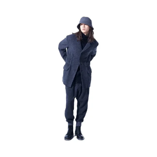Eco Wool Beaver Jacket With Gathered Shirring