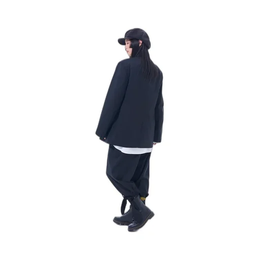 T/W Gabardine Collarless Jacket