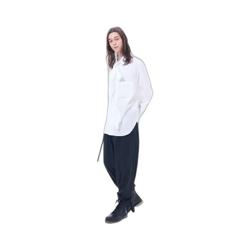 T/W Gabardine 2-Tuck Pants With Hem Ties