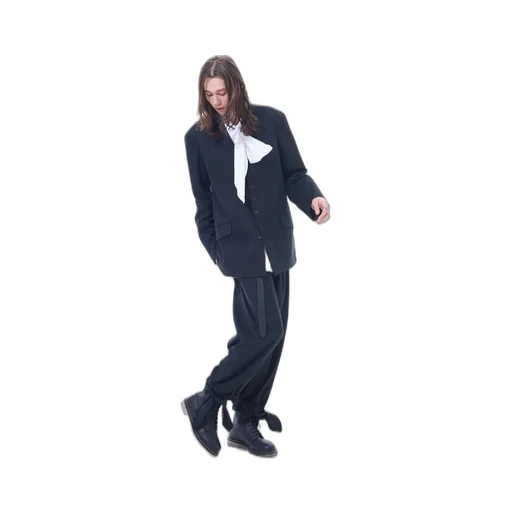 T/W Gabardine Collarless Jacket