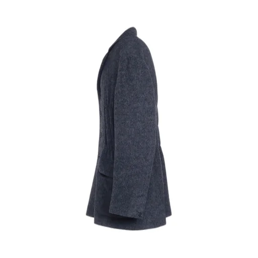 Eco Wool Beaver Jacket With Gathered Shirring