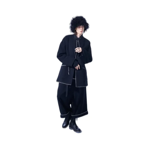 W/Top Mossa Belted Sarouel Pants With Blanket Stitch Design