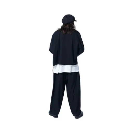 Washer Finished Wool Gabardine Oversized Reversible Blouson With Cut-Out Design