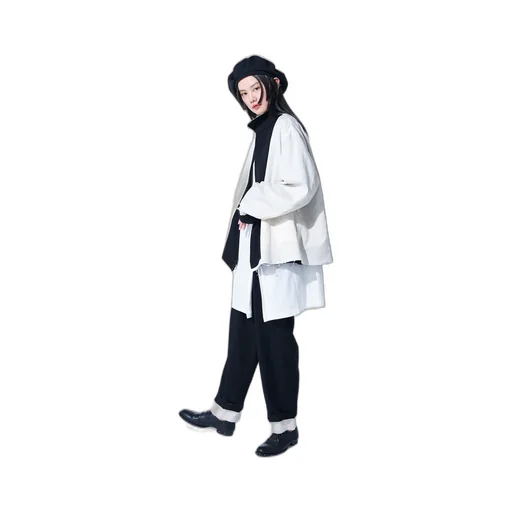Washer Finished Wool Gabardine Oversized Reversible Blouson With Cut-Out Design