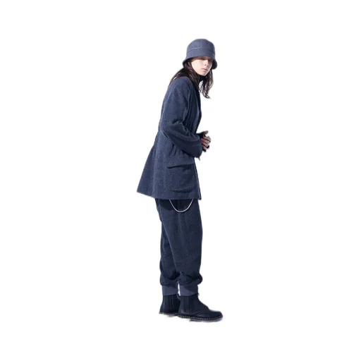 Eco Wool Beaver Jacket With Gathered Shirring