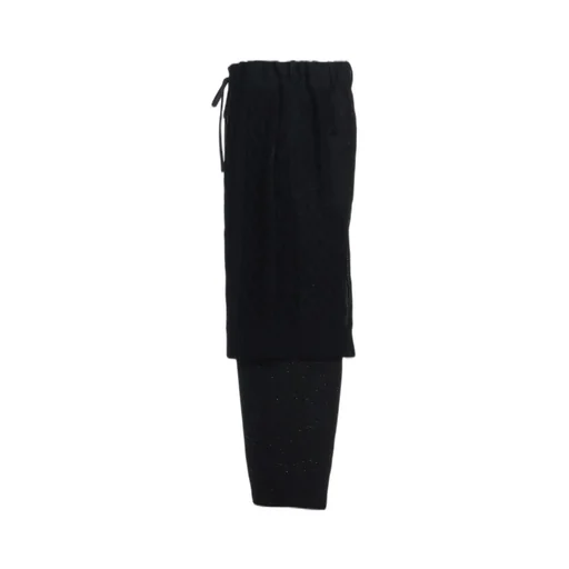 Color Nep Calze + Etermine Tweed Pants With Knit Switching Design