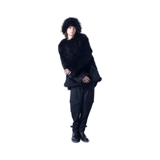Shaggy Fur Crew Neck Pullover