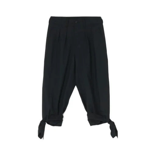 T/W Gabardine 2-Tuck Pants With Hem Ties