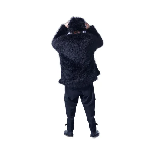 Shaggy Fur Crew Neck Pullover