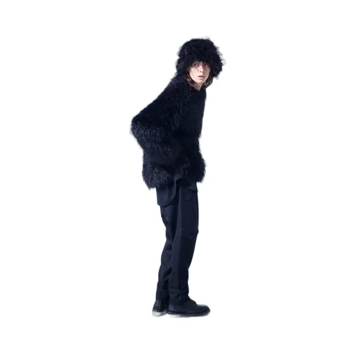 Shaggy Fur Crew Neck Pullover
