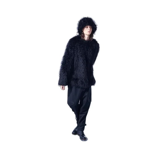 Shaggy Fur Crew Neck Pullover