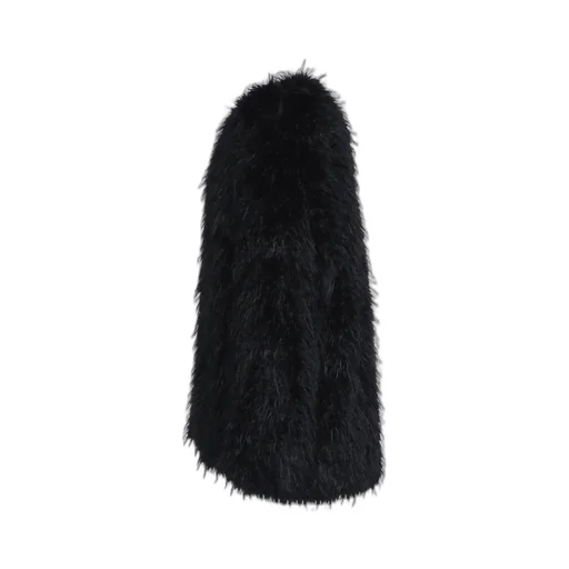 Shaggy Fur Crew Neck Pullover